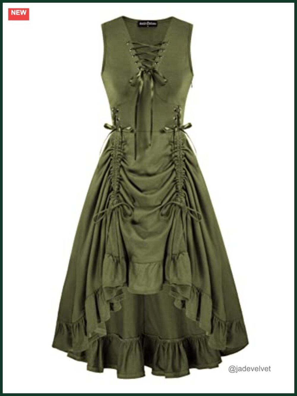 Renaissance Steampunk Lace Up High Low Dress Gothic Victorian Costume